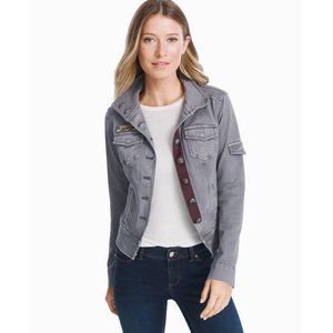 White House Black Market Embellished Denim Jacket